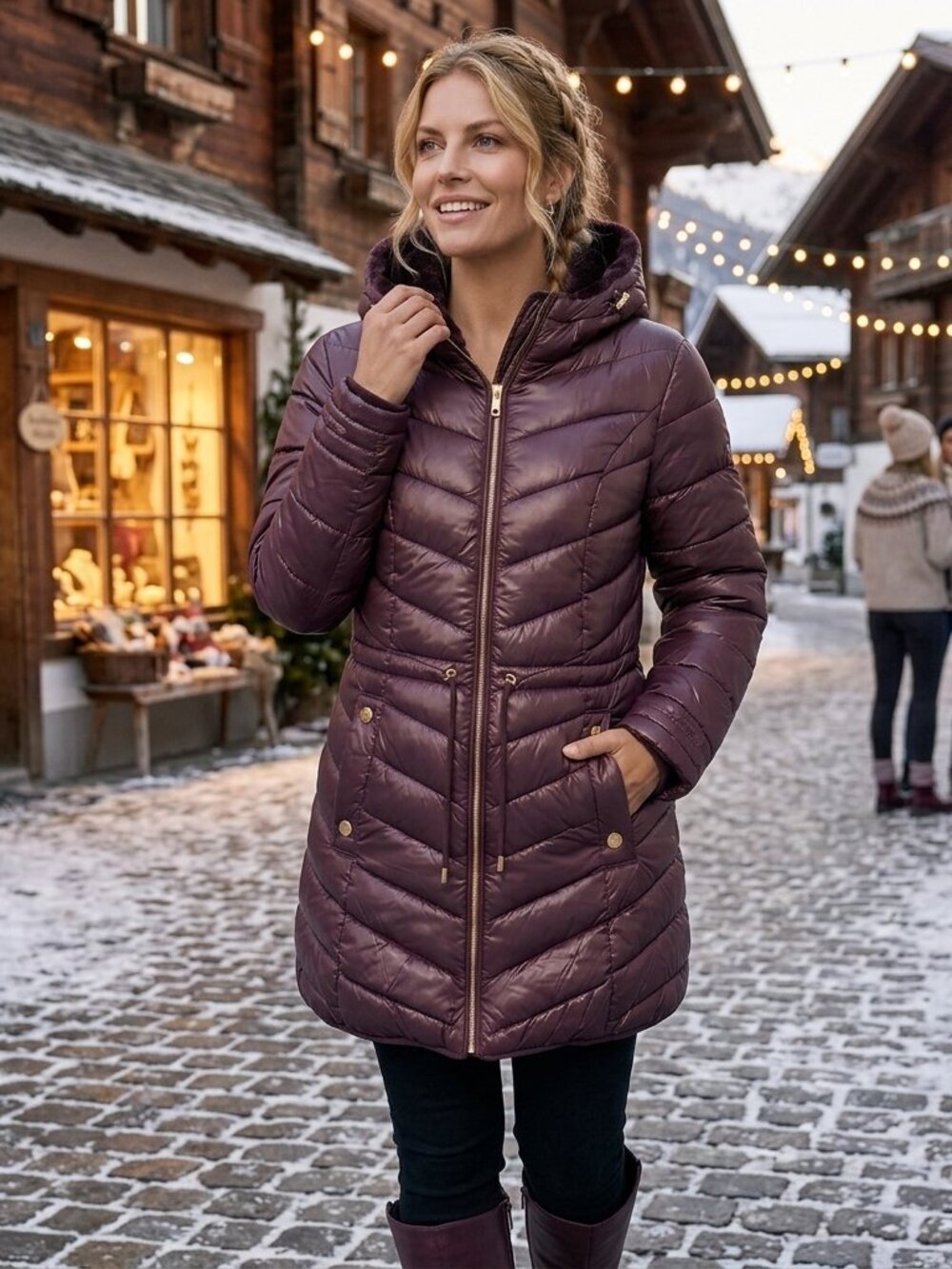 Jessica Simpson Insulated Reversible Hooded Puffer Jacket - OLJS0667 - MEDIUM